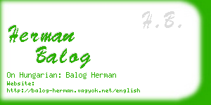 herman balog business card